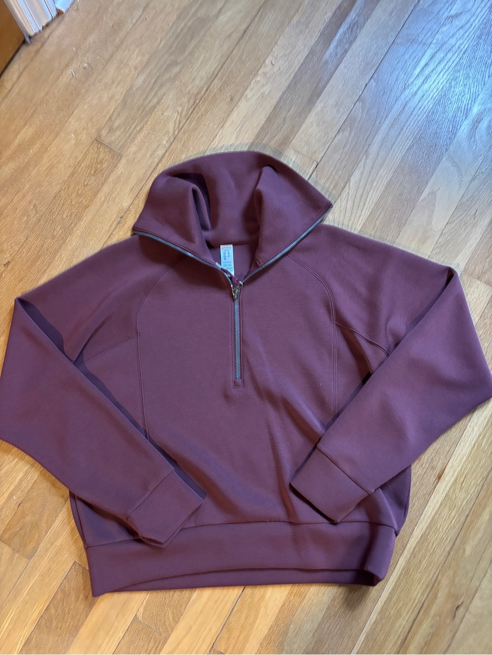 SPANX Women's Half-Zip Pullover - Wine